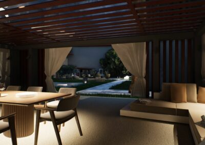 B&B in villa tutelata – rivalutazione di progetto outdoor della corte interna